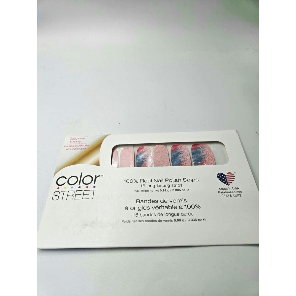 Color Street Sound Waves Pink/Blue Glitter Nail Polish Strips 16 0.035oz